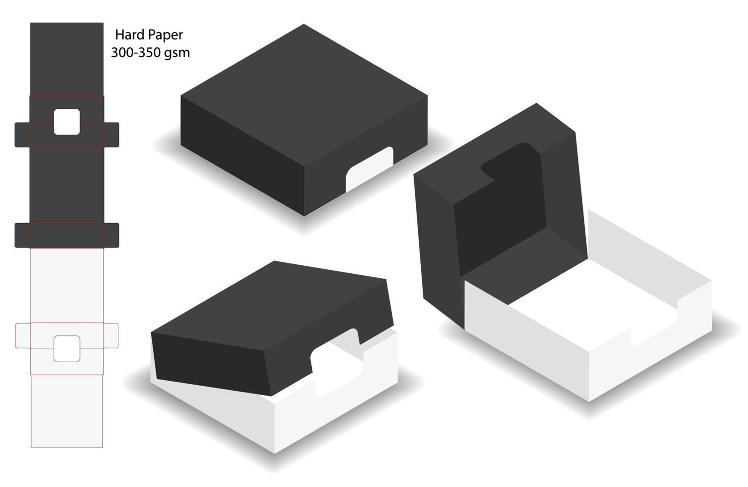 Box packaging die cut template design. 3d mock-up vector