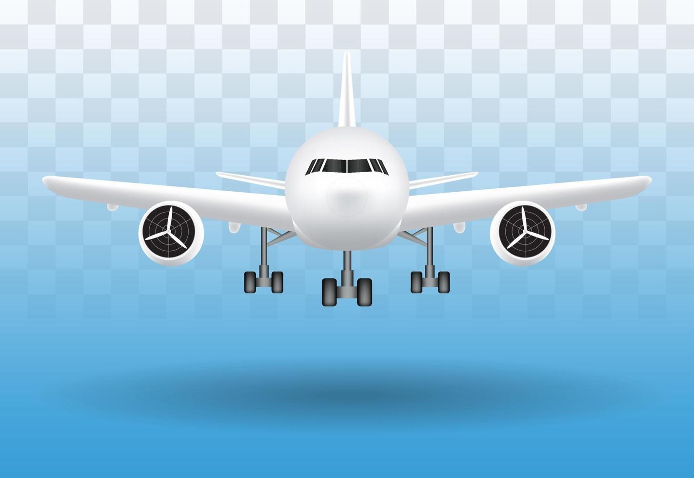 air plane landing on transparent background vector