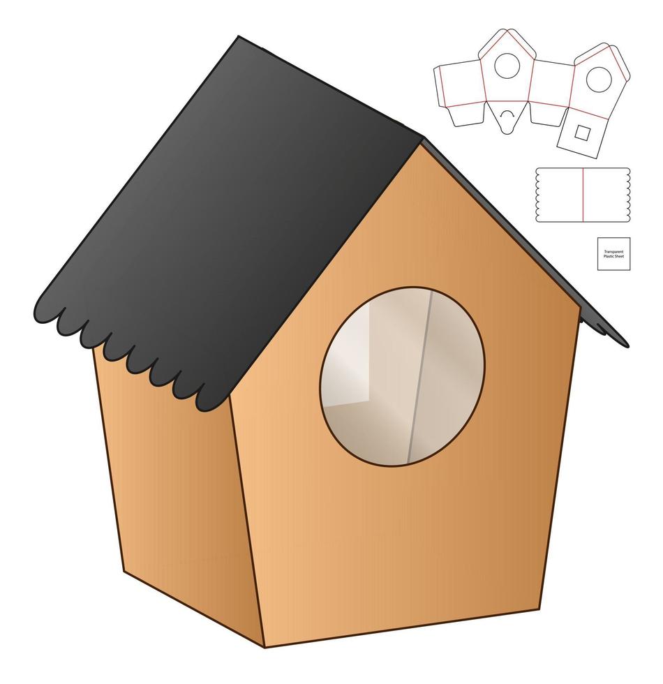 Box packaging die cut template design. 3d mock-up vector