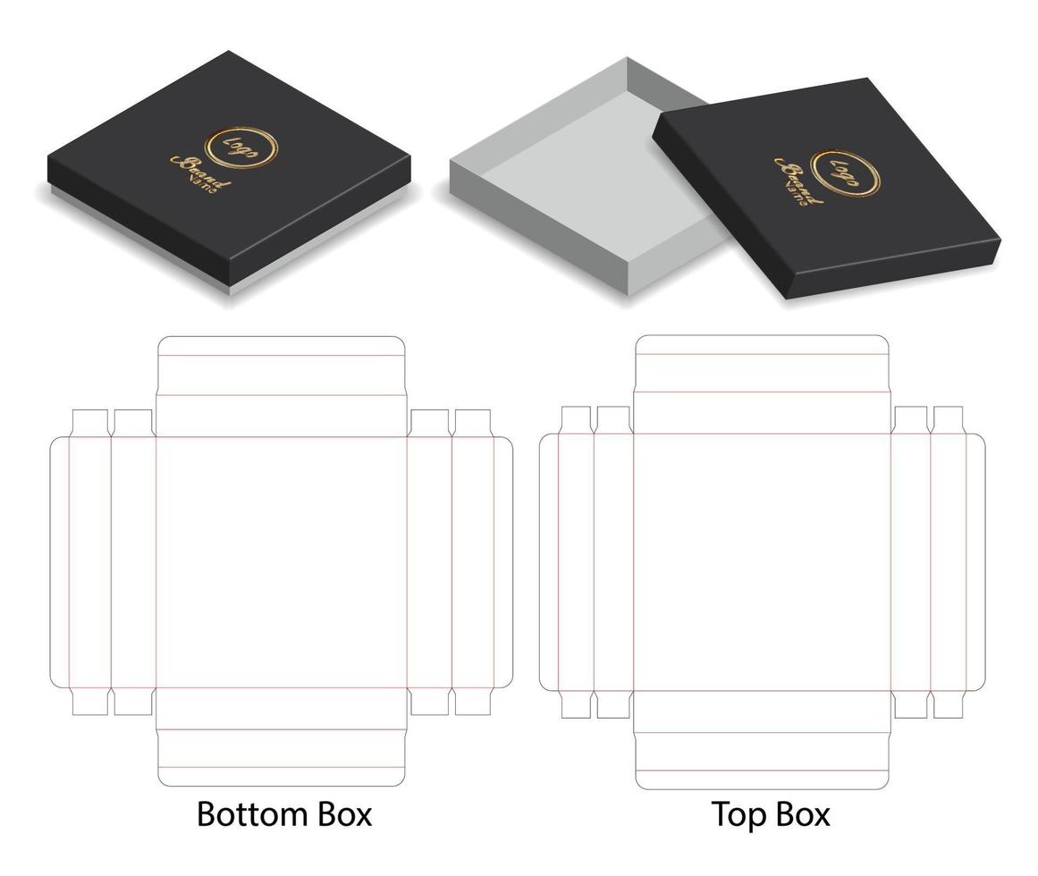 Box packaging die cut template design. 3d mock-up vector