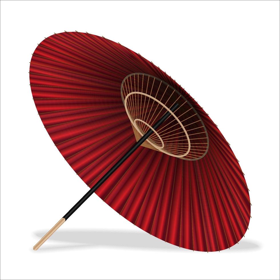 Paraguas de estilo japonés sobre un fondo blanco. vector