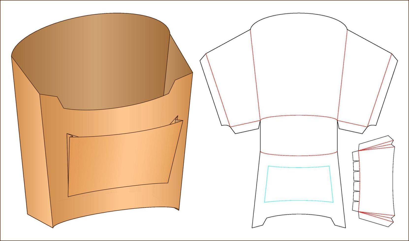 diseño de plantilla troquelada de embalaje de caja. Maqueta 3d vector