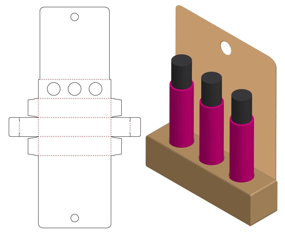 Box packaging die cut template design. 3d mock-up vector