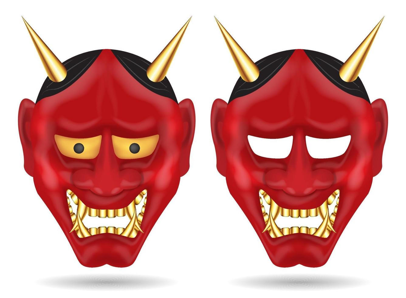 japan oni mask or giant demon mask vector