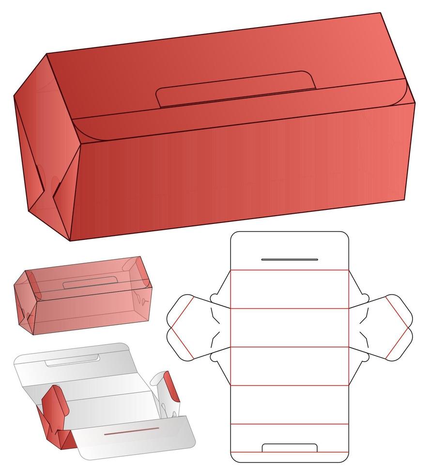 Box packaging die cut template design. 3d mock-up vector