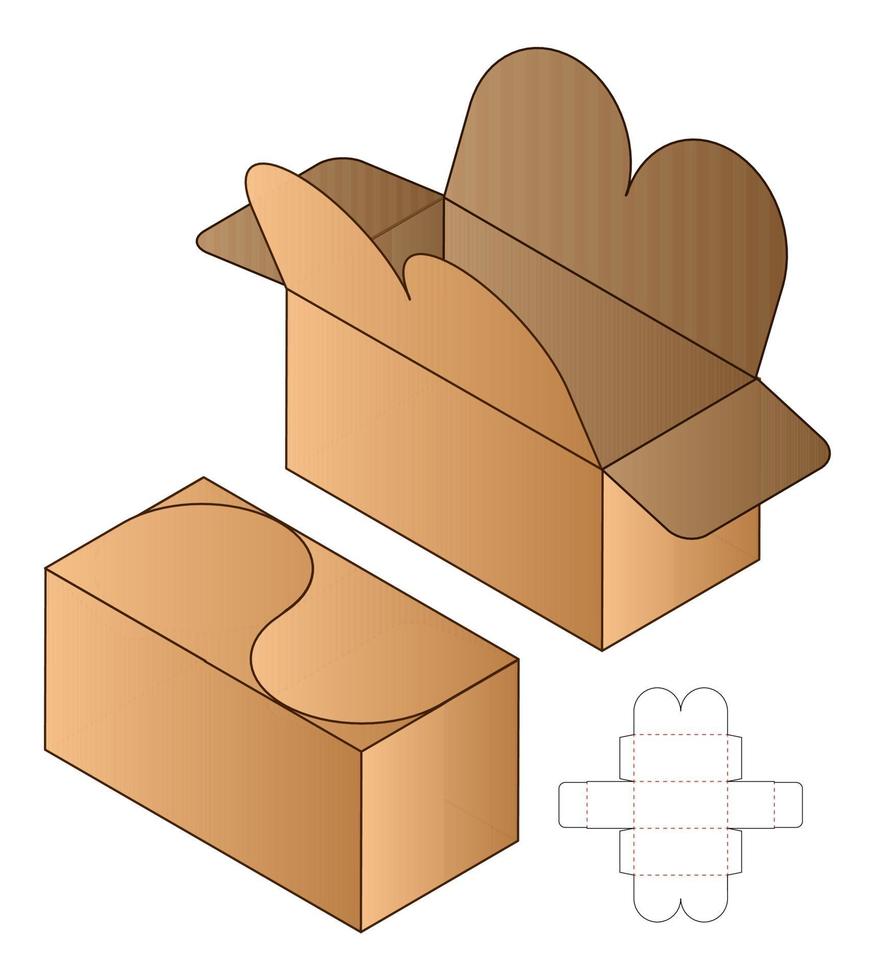 Box packaging die cut template design. 3d mock-up vector