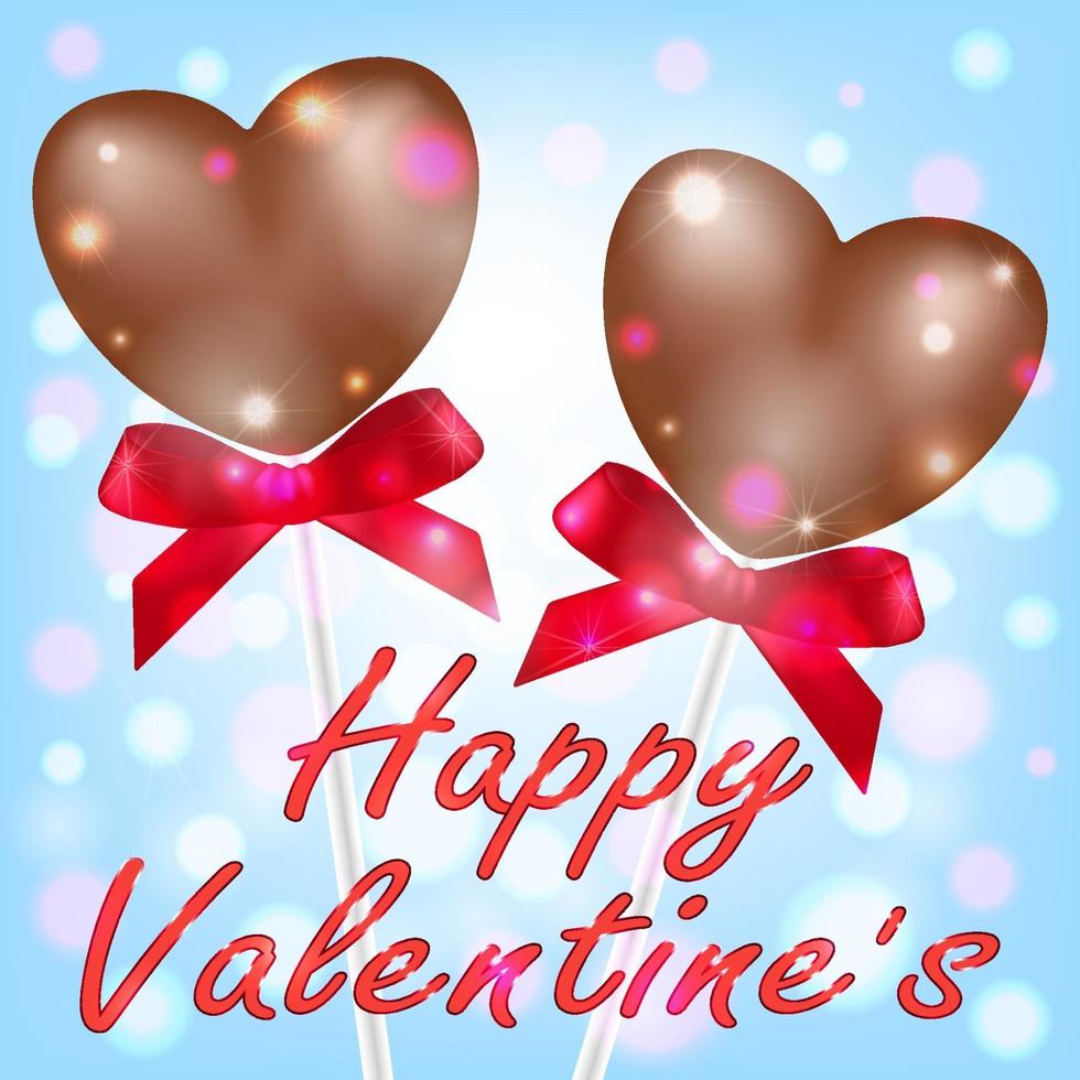 happy valentine's day with heart chocolate vector