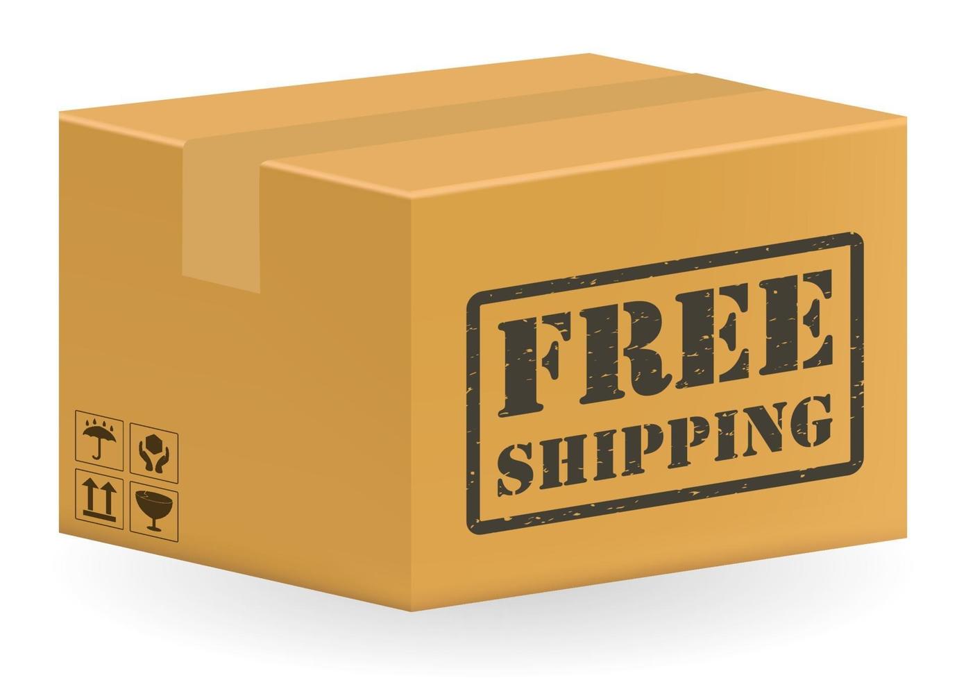 brown package product box with free shipping vector