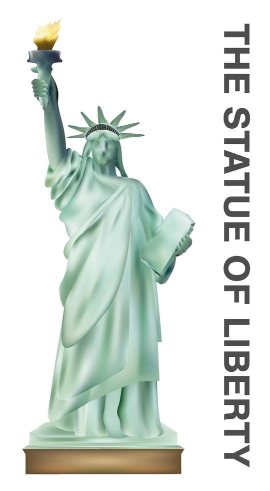 the statue of liberty vector on white background