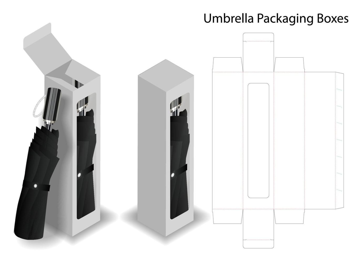 Box packaging die cut template design. 3d mock-up vector