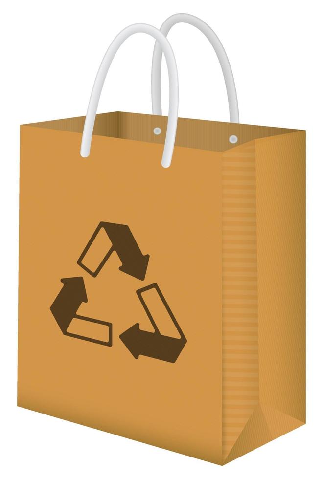 bolsa de papel reciclado marrón vector