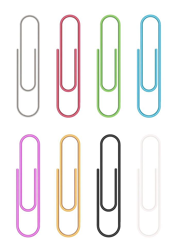 colorful paper clip vector