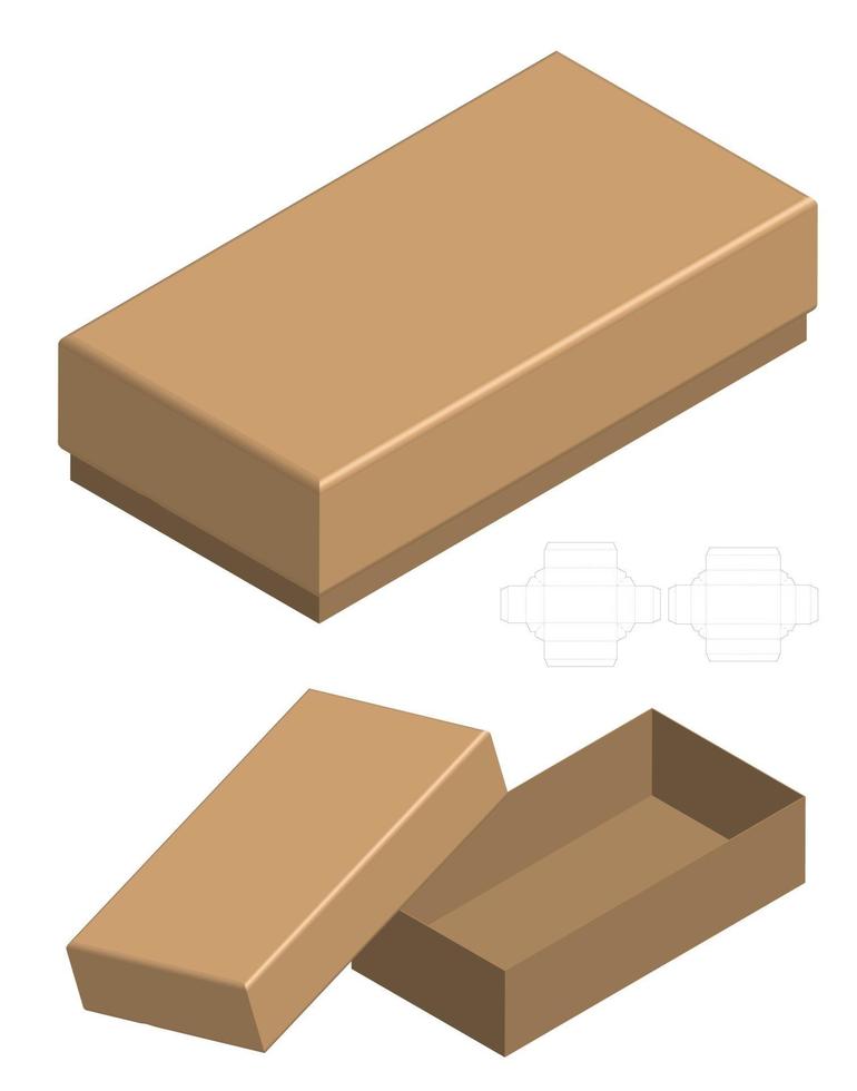 Box packaging die cut template design. 3d mock-up vector