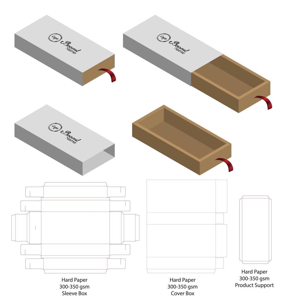 Box packaging die cut template design. 3d mock-up vector