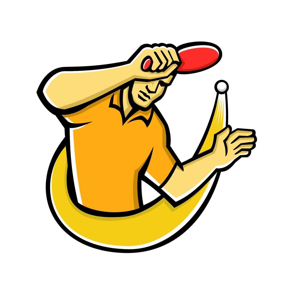 table tennis player mascot vector