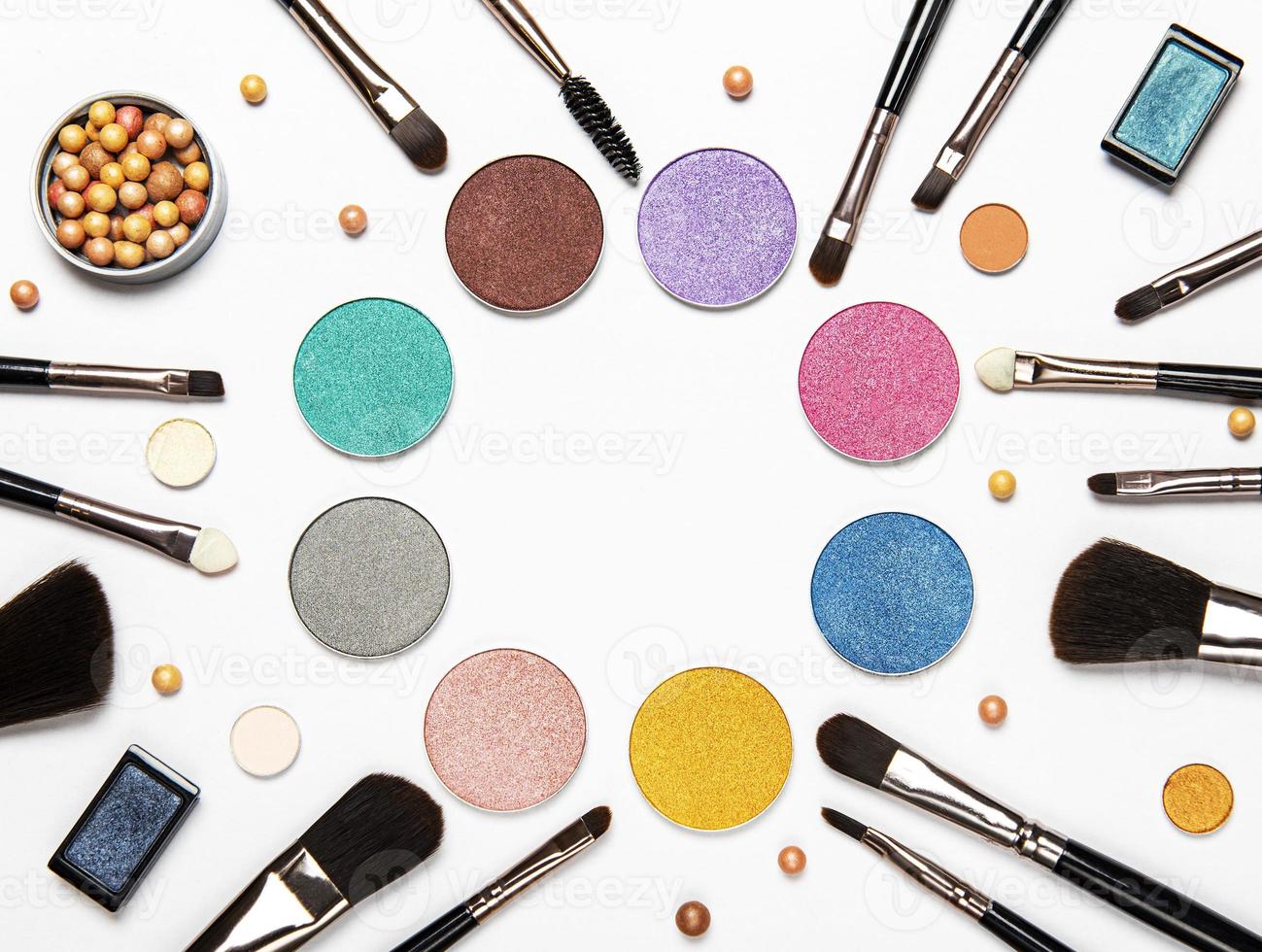 Flat lay of cosmetics photo