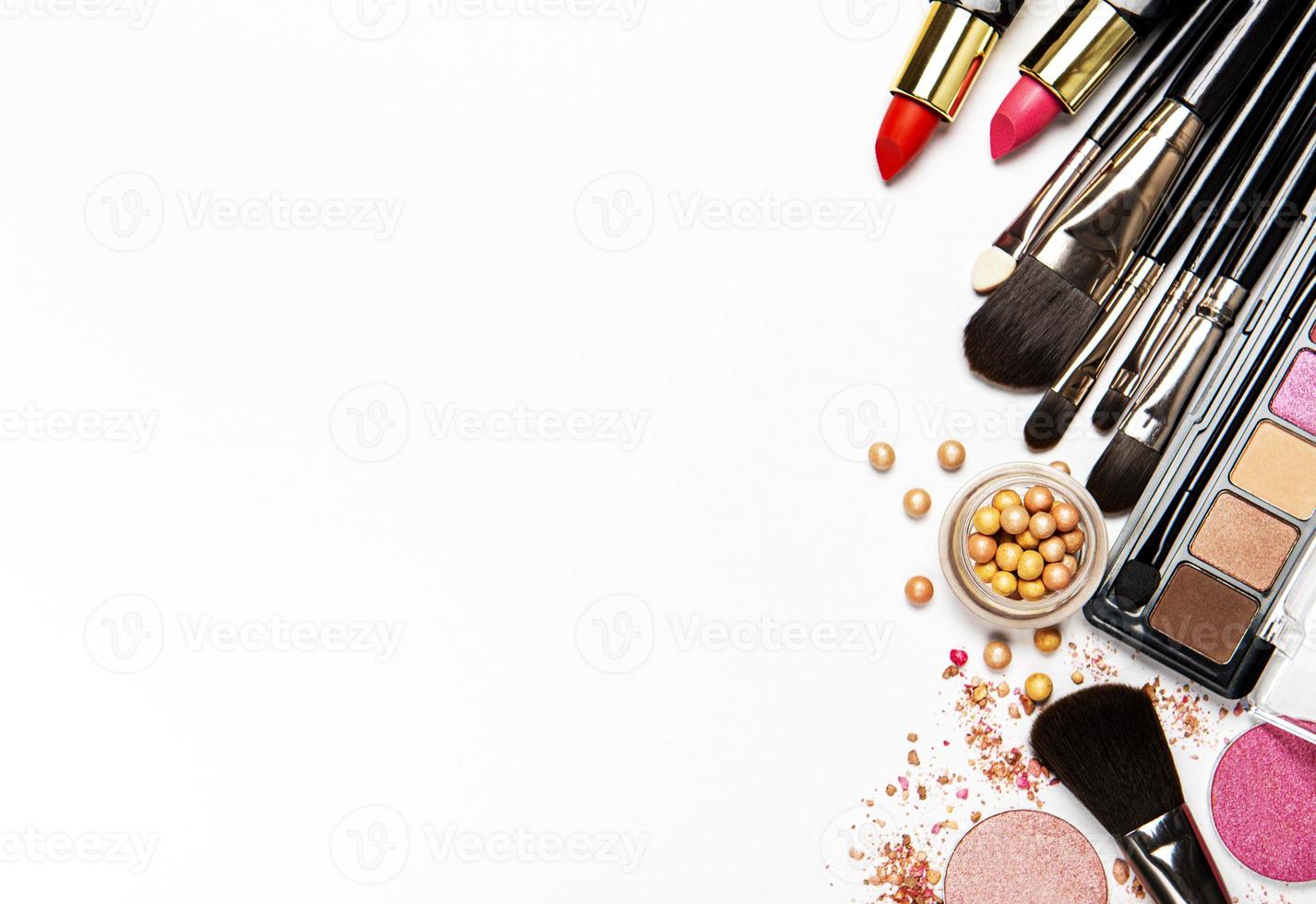 Cosmetics set with copy space photo