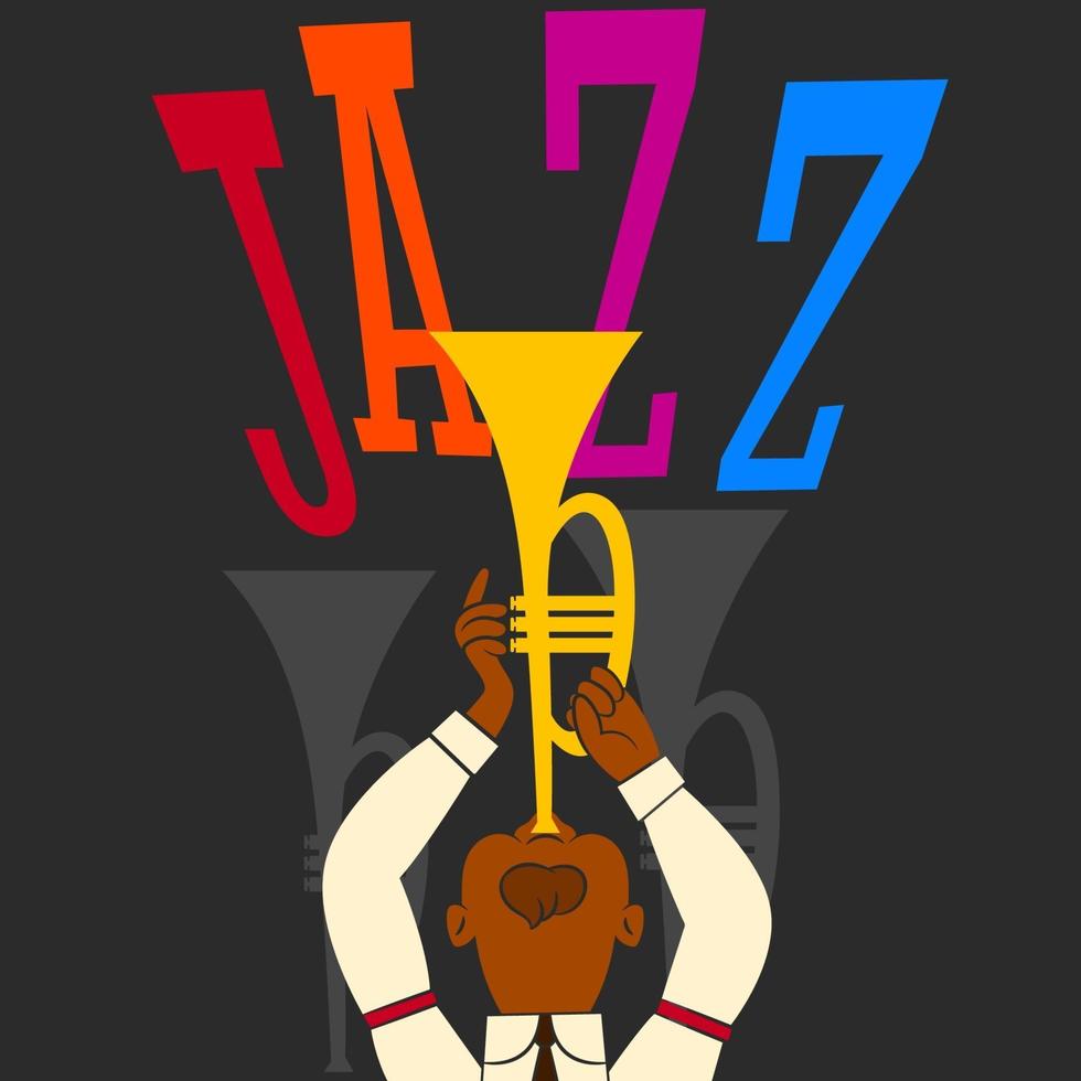 pancarta de jazz, trompetista vector