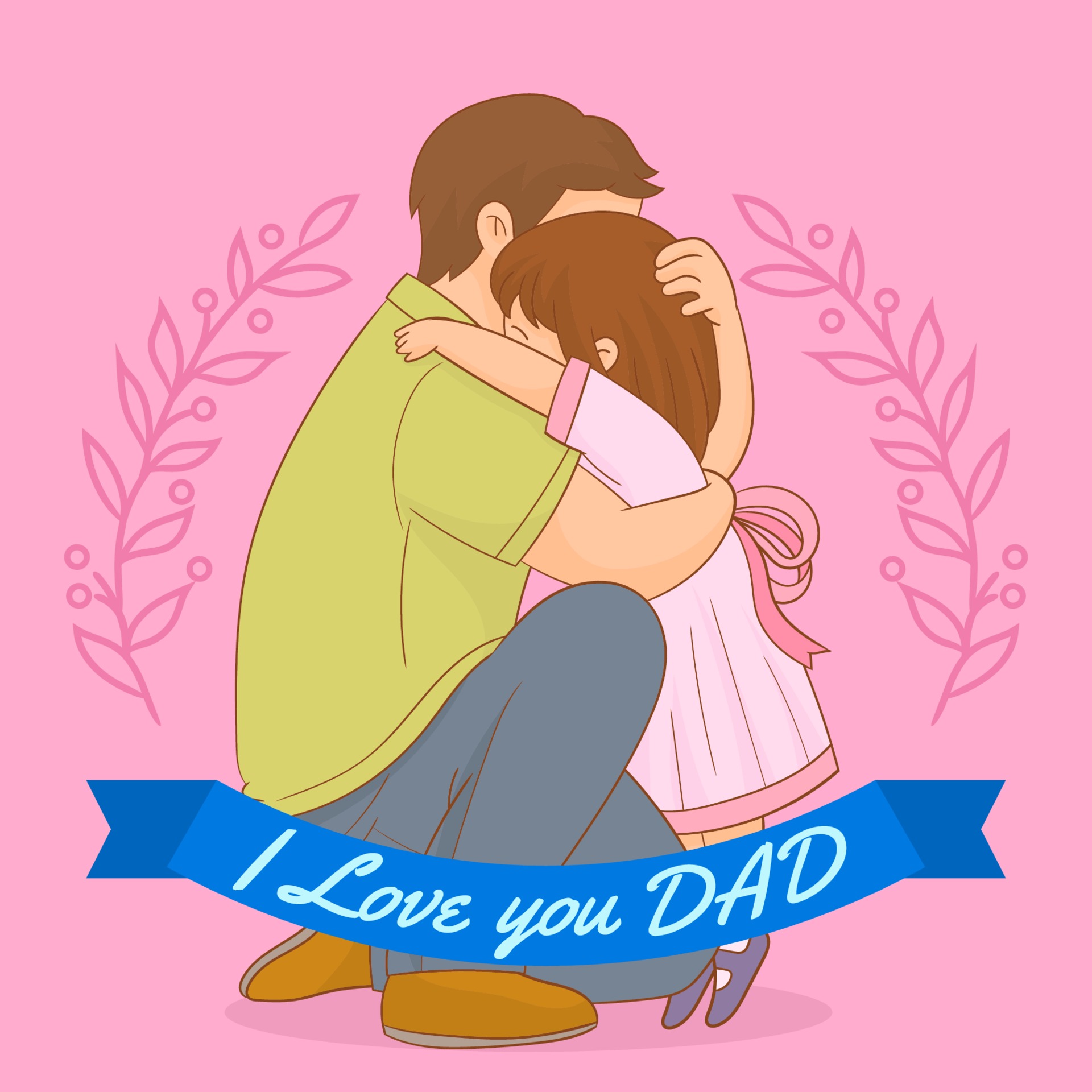 His loving daughter. Father's daughter вектор цветной. Fathers Day background. Natalia Star Happy father Day.