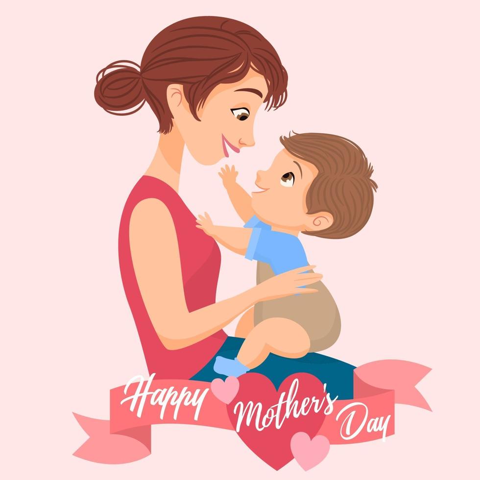 Happy mother's day greeting card vector