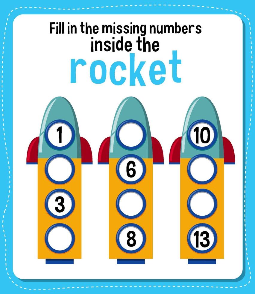 Math count number worksheet vector