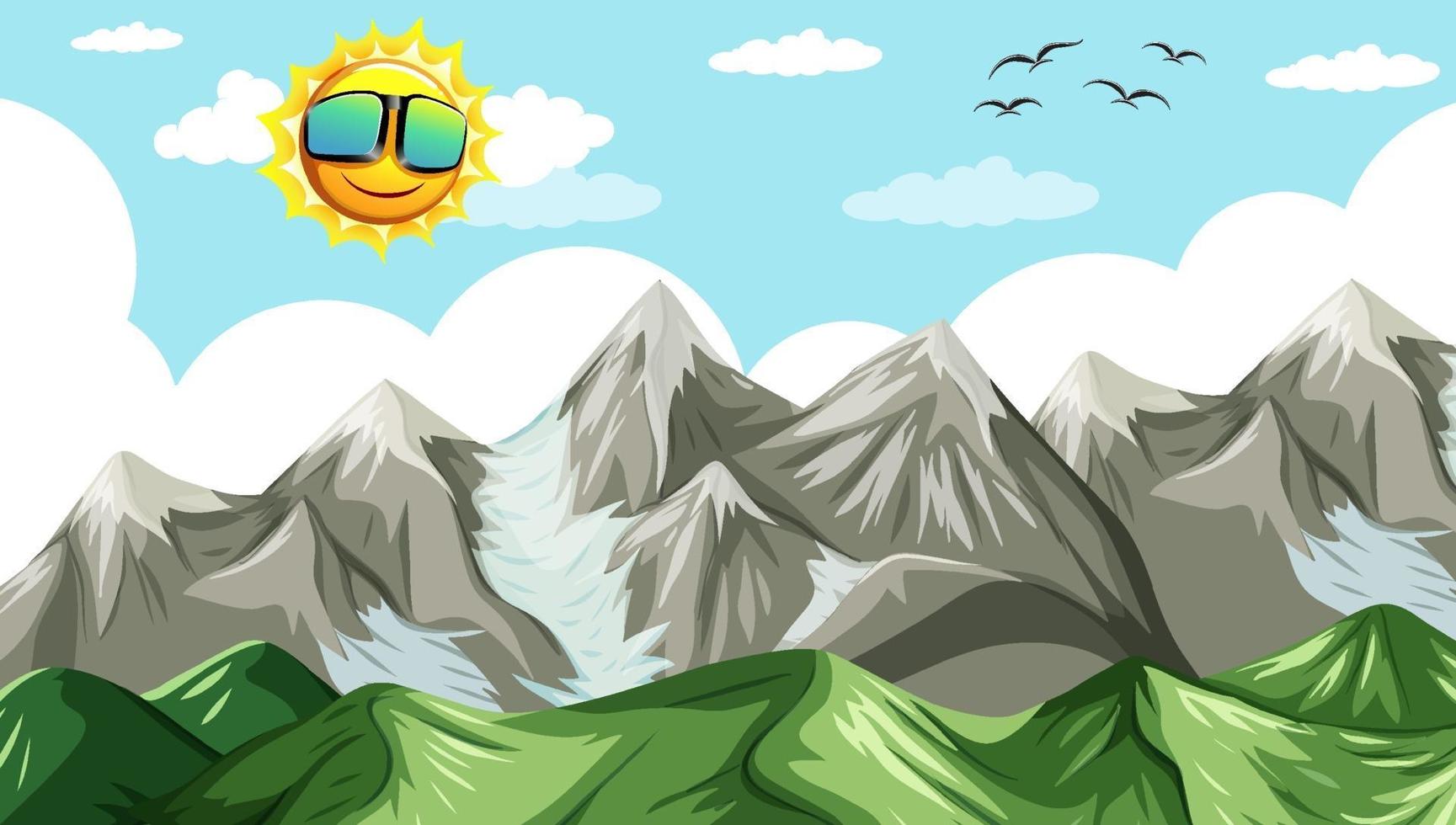 Nature landscape scenery view from a mountain top vector