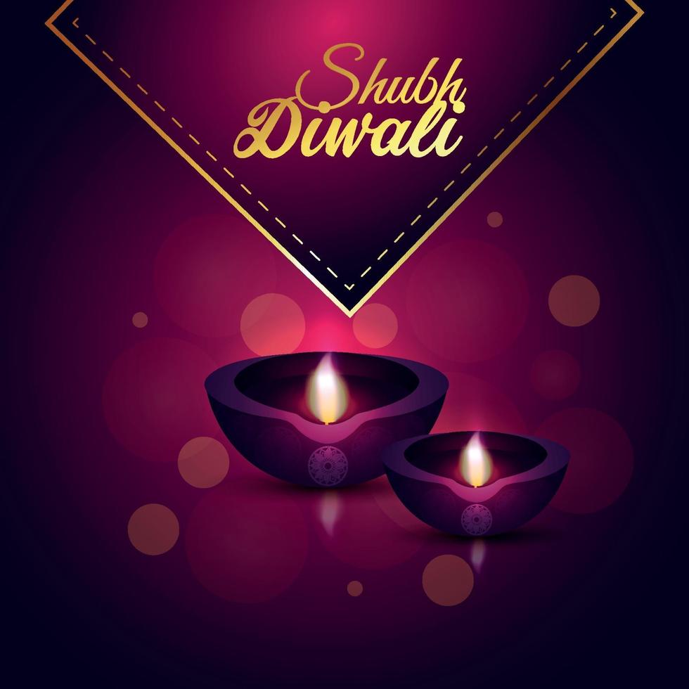 ilustración creativa de la tarjeta de felicitación feliz diwali vector