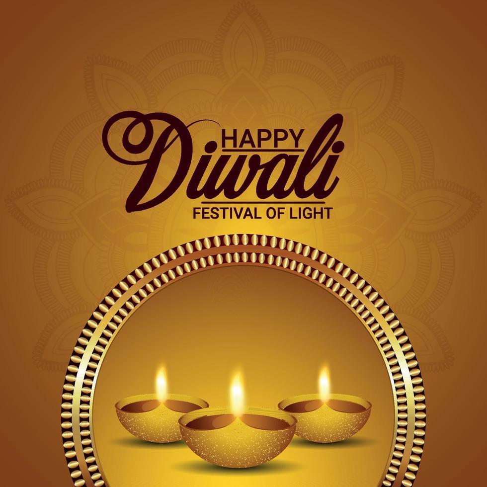 Happy diwali realistic vector illustration and background