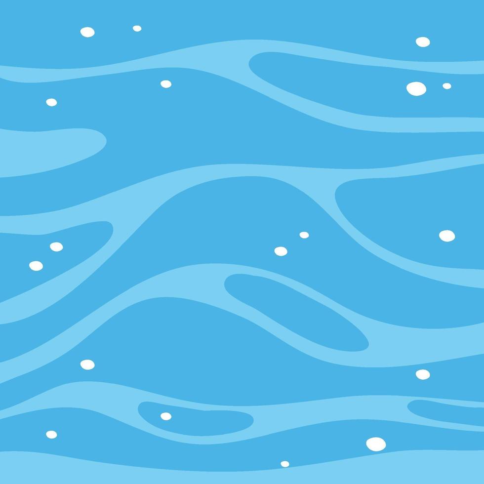 Blue water surface template in cartoon style vector