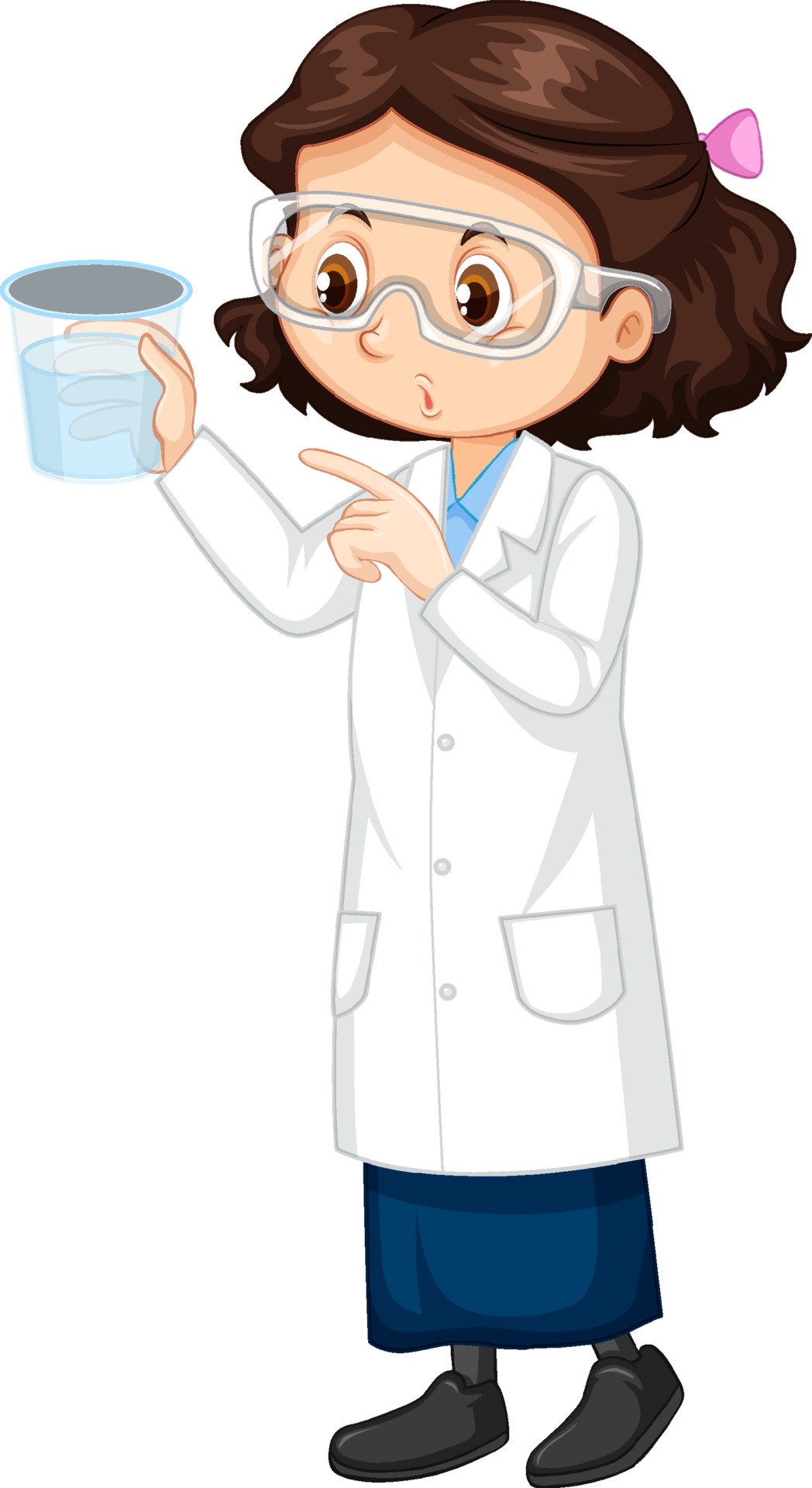 Cute girl cartoon character wearing science lab coat 2288526 Vector Art