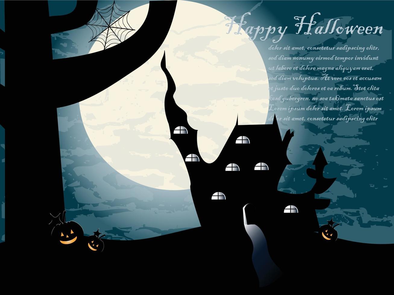 castillo de la noche de halloween vector