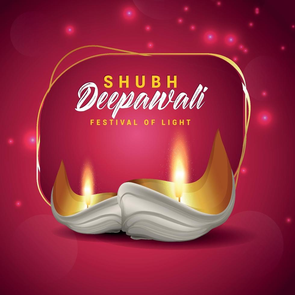 Happy diwali realistic vector illustration and background