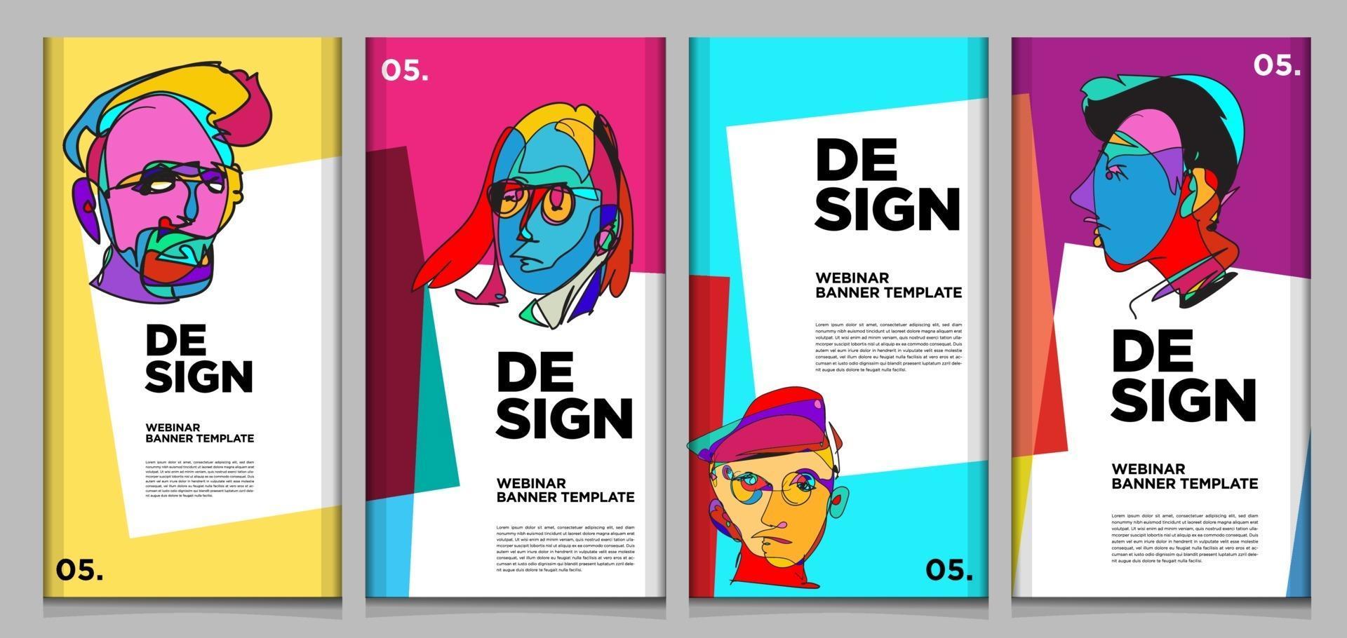Vector webinar banner template with colorful abstract shape 2288640