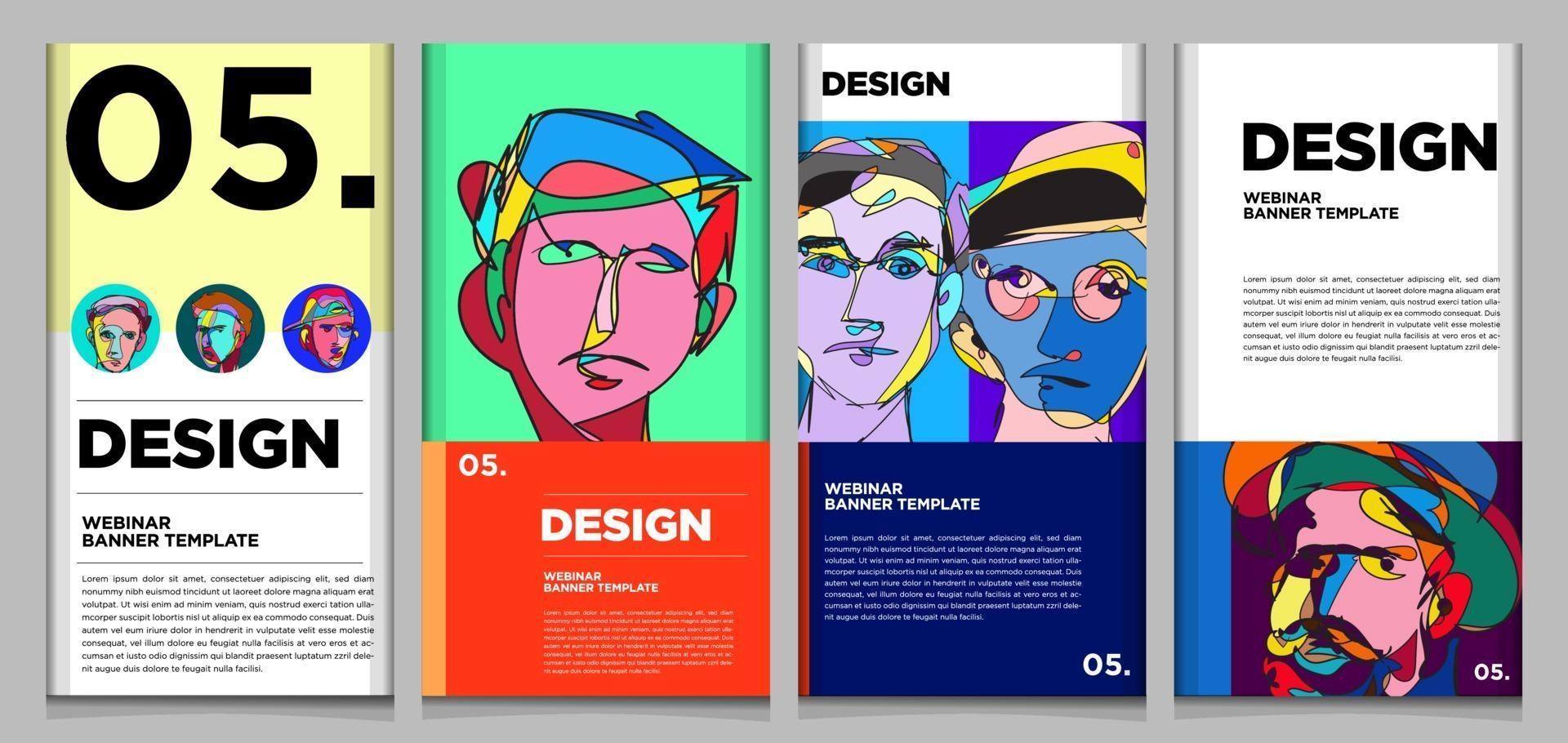 Vector webinar banner template with colorful abstract shape 2288641