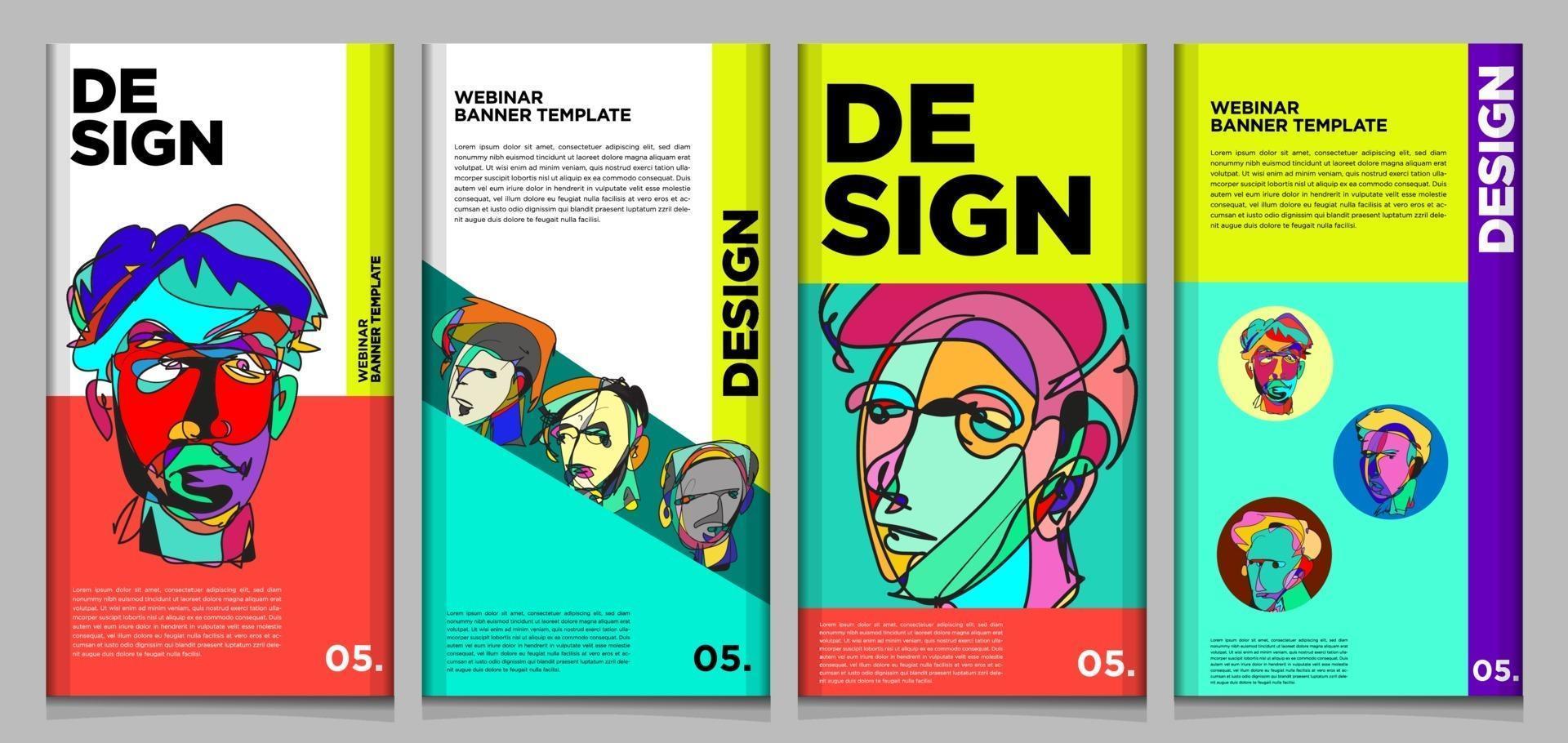 Vector webinar banner template with colorful abstract shape 2288645