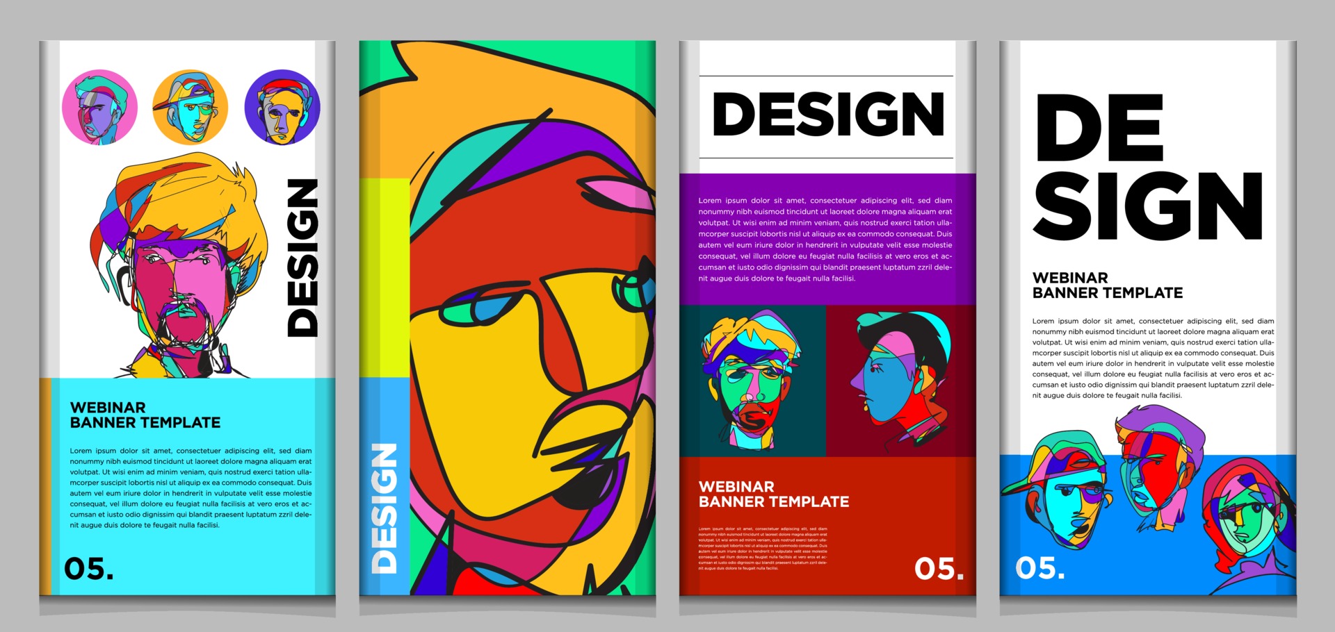 Vector webinar banner template with colorful abstract shape 2288648