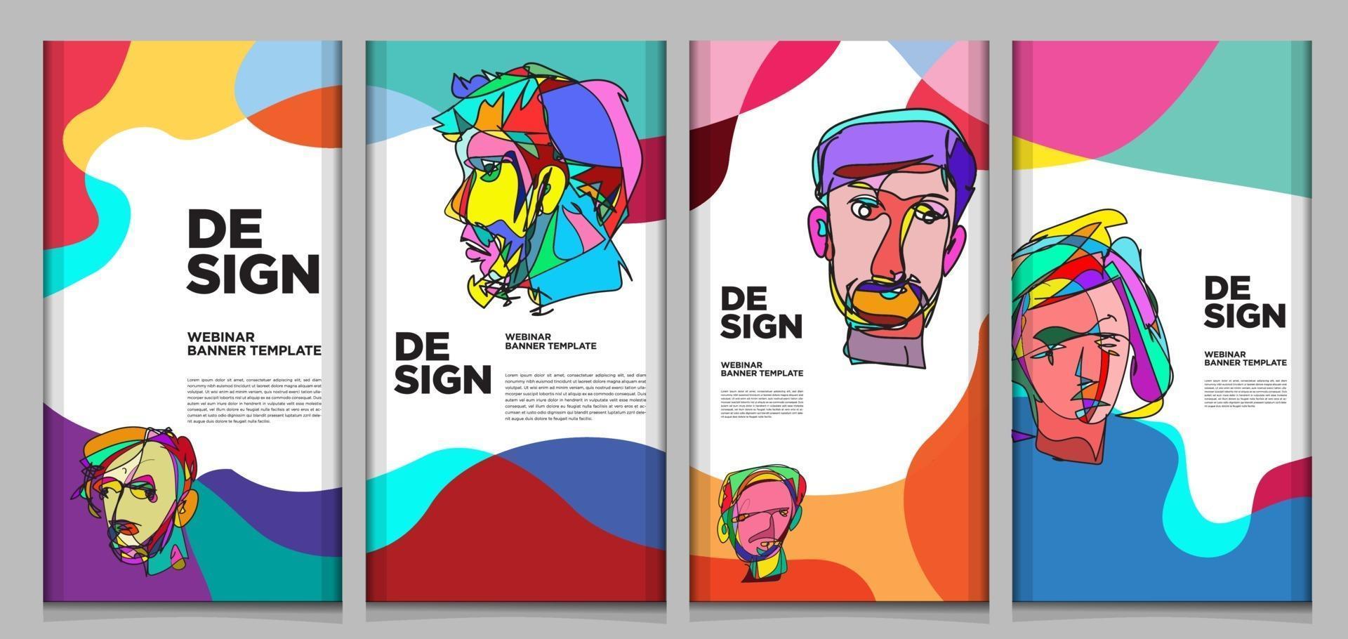 Vector webinar banner template with colorful abstract shape 2288649