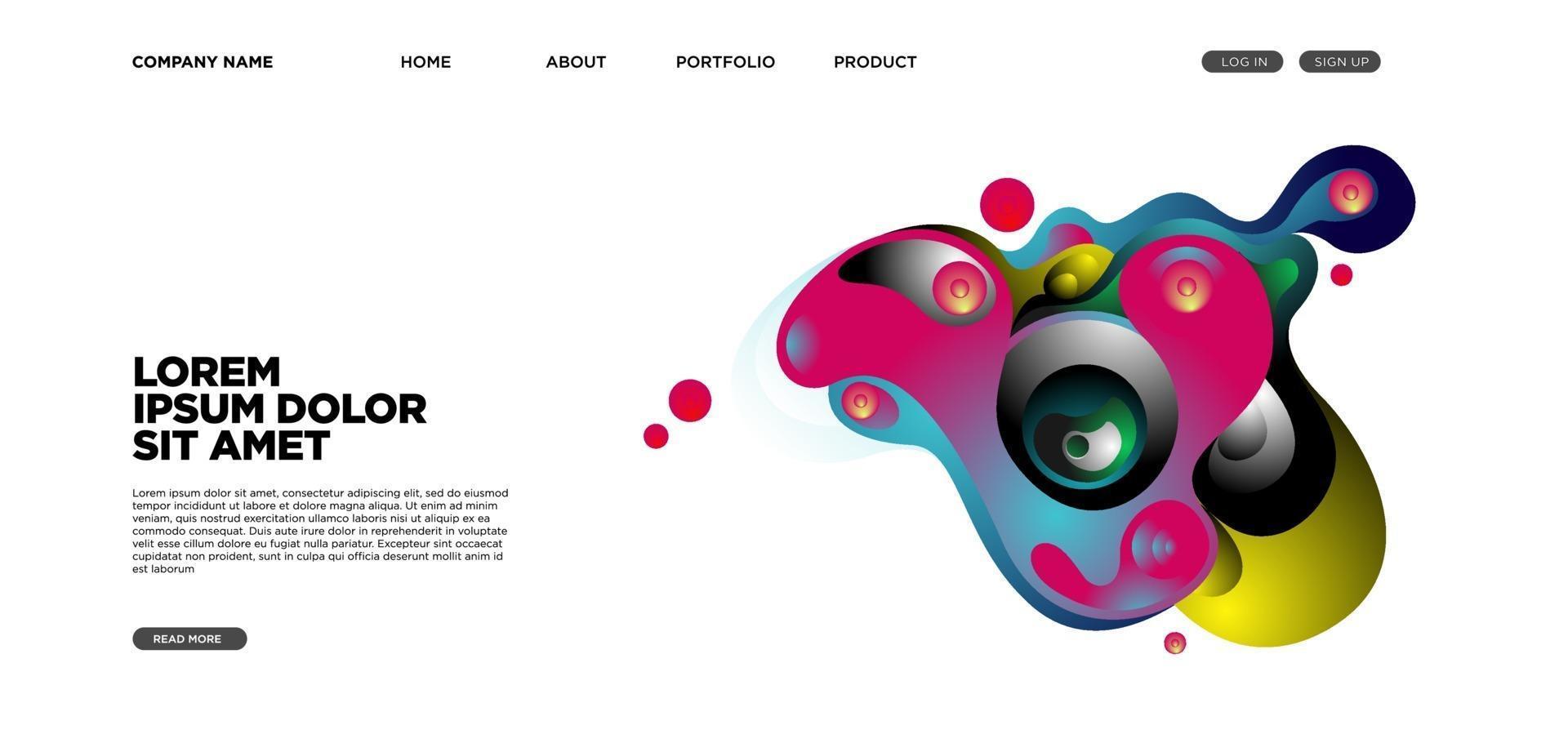 Vector abstract liquid and fluid illustration landing page