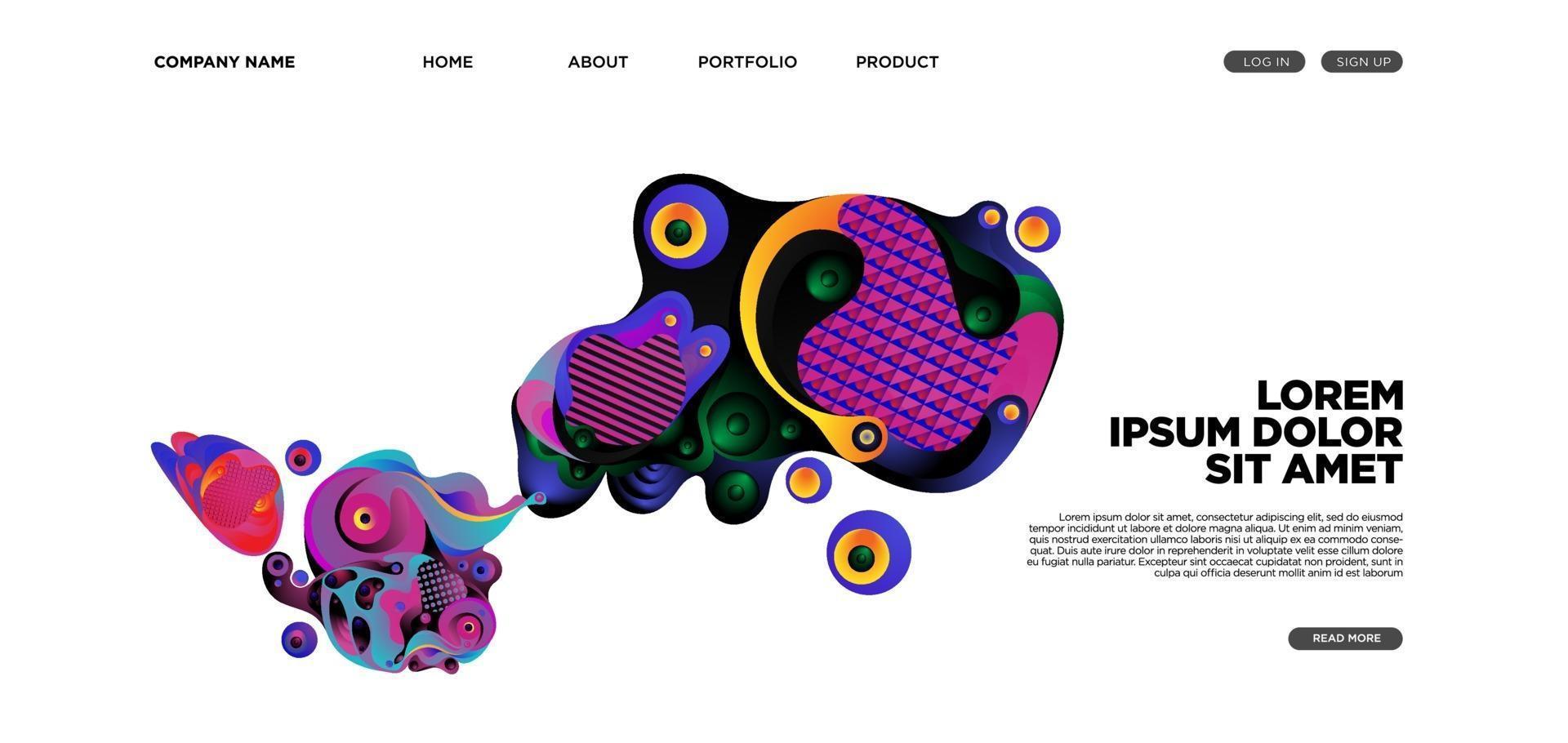 Vector abstract liquid and fluid illustration landing page