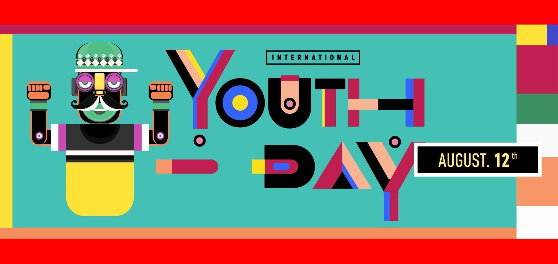 ilustración vectorial banner del día de la juventud vector