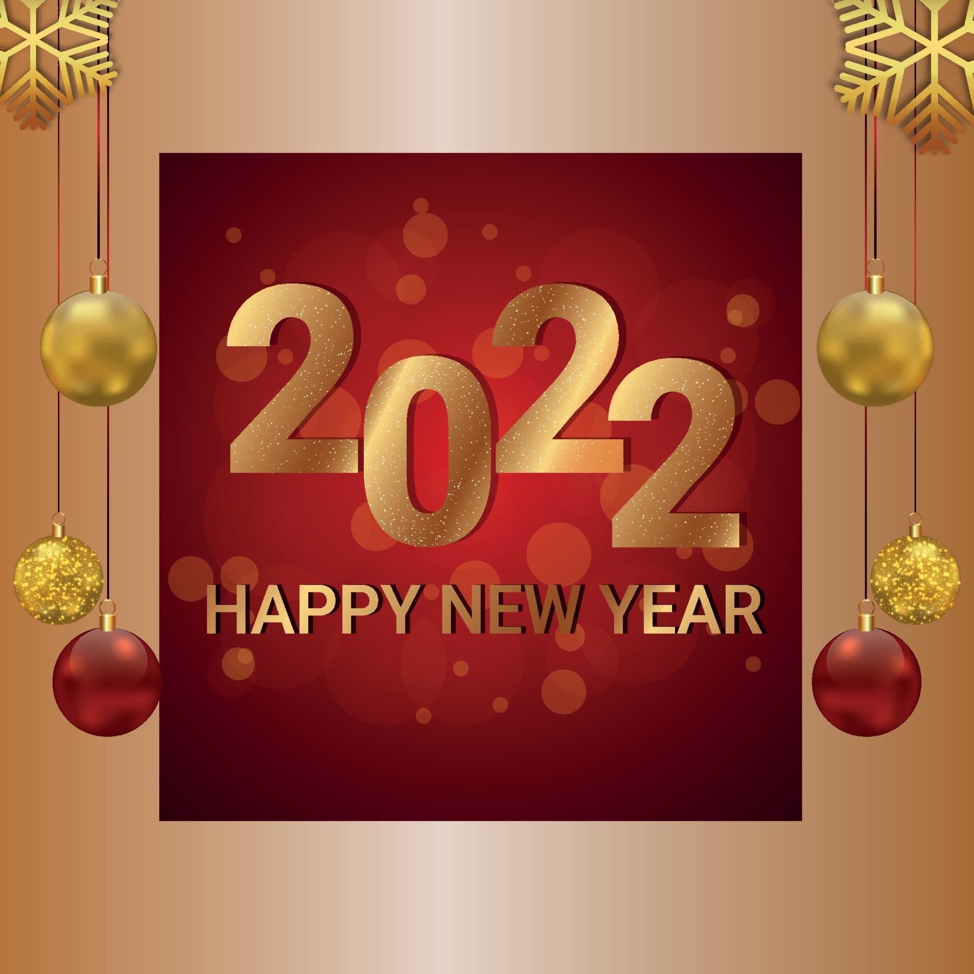  2022  happy  new  year  celebration greeting card and party 