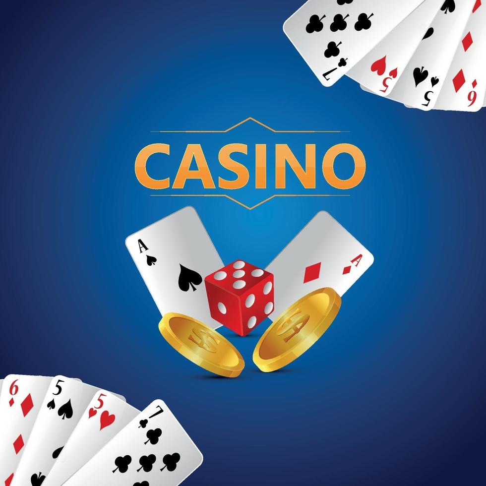 Casino luxury vip gambling game with playing cards and chips vector