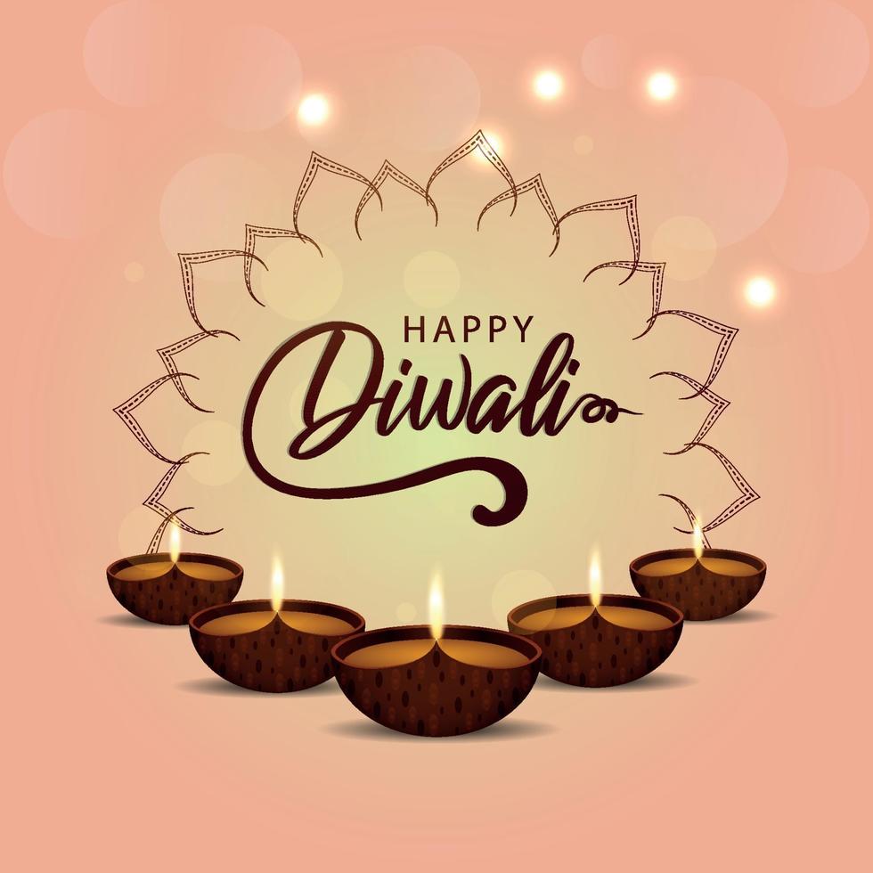 diseño feliz diwali vector