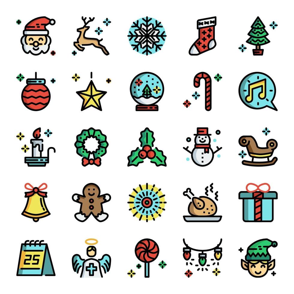 conjunto de iconos de navidad vector