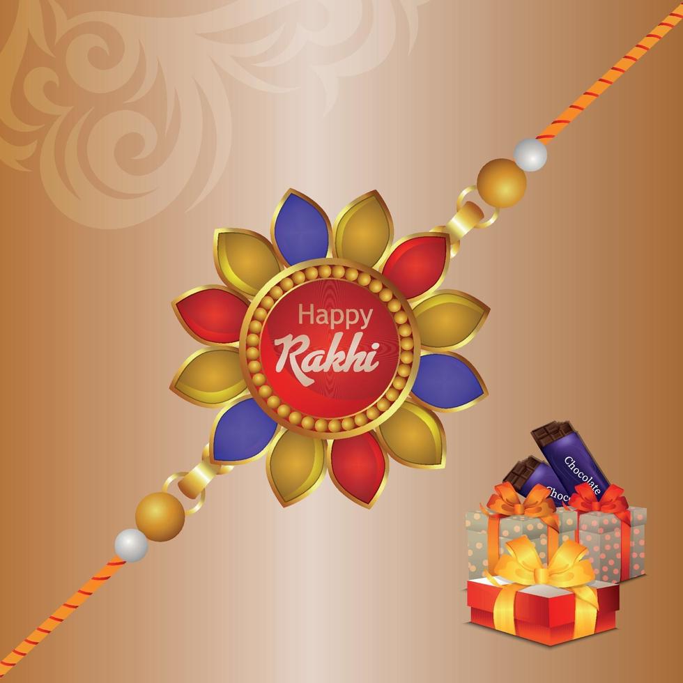 Happy Raksha bandhan invitation greeting card with creative vector illustration with creative rakhi illustration