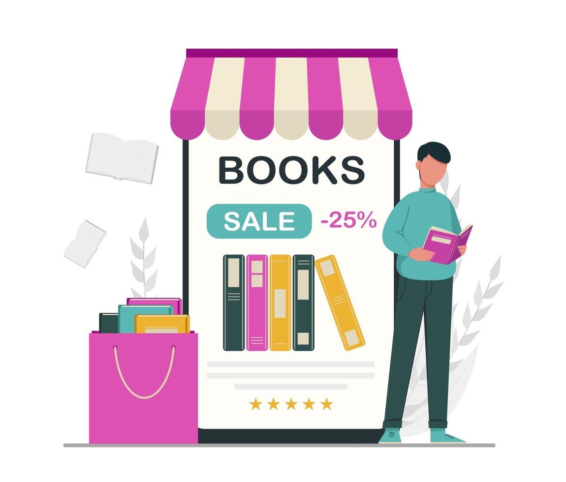 Book lover, reading, library concept vector