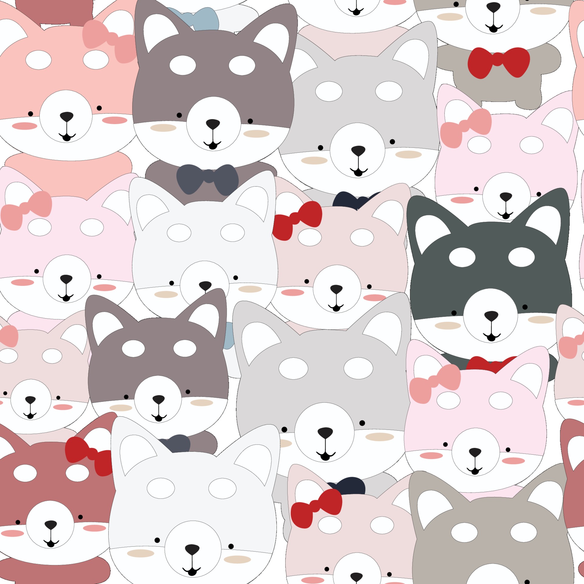 Cute Siberian Husky dog seamless pattern 2289200 Vector Art at Vecteezy