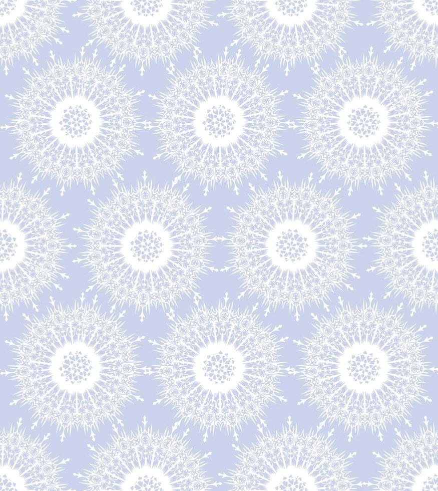 Snow seamless pattern, winter holiday snowflakes ornamental seasonal background. vector