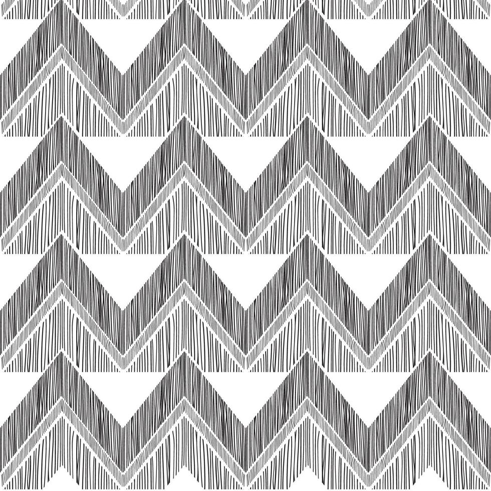 Abstract geometric seamless pattern. Fabric doodle zig zag line ornament. Zigzag pencil drawing background vector