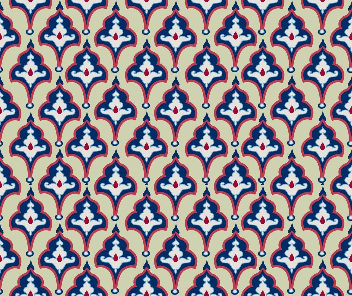 Oriental tile ornament. Abstrcat geometric retro seamless pattern. Floral asian native ornamental backdrop. vector